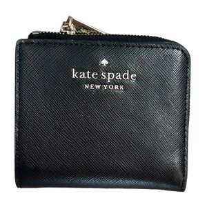 Kate Spade New York Small Zip Around Leather Wallet Black